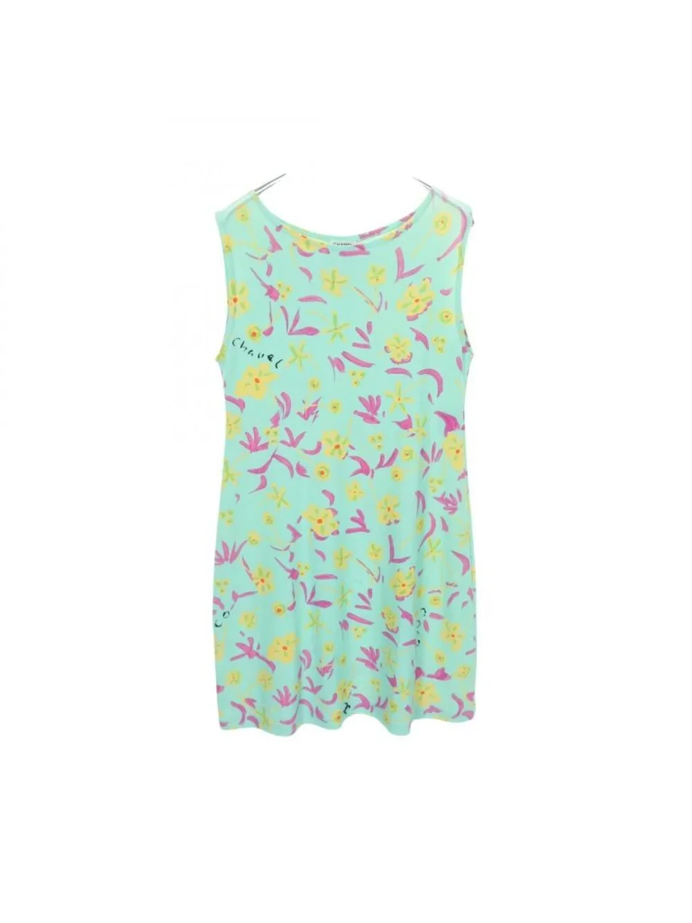 Chanel Dress Allover Sleeveless Nylon